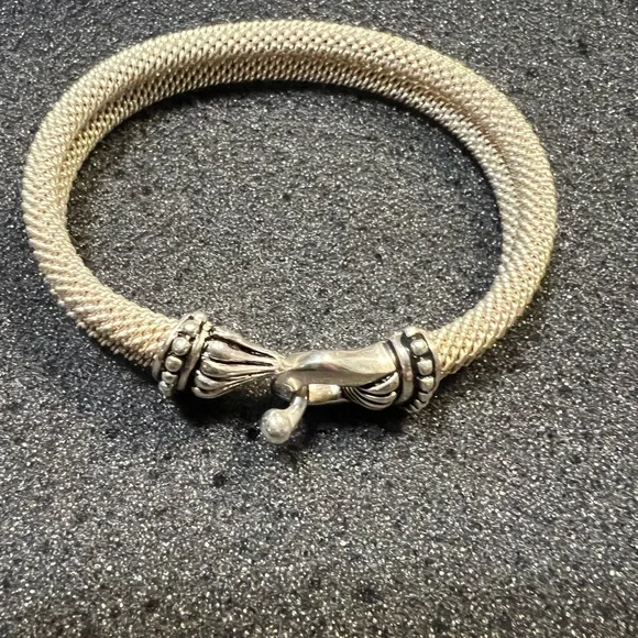 ESPO 925 Designed by Joseph Esposito cuff mesh bracelets/hook safety closure.